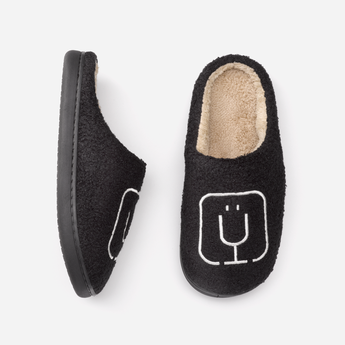 brumate-fuzzy-slippers-black-f7 apparel-slippers-above.png